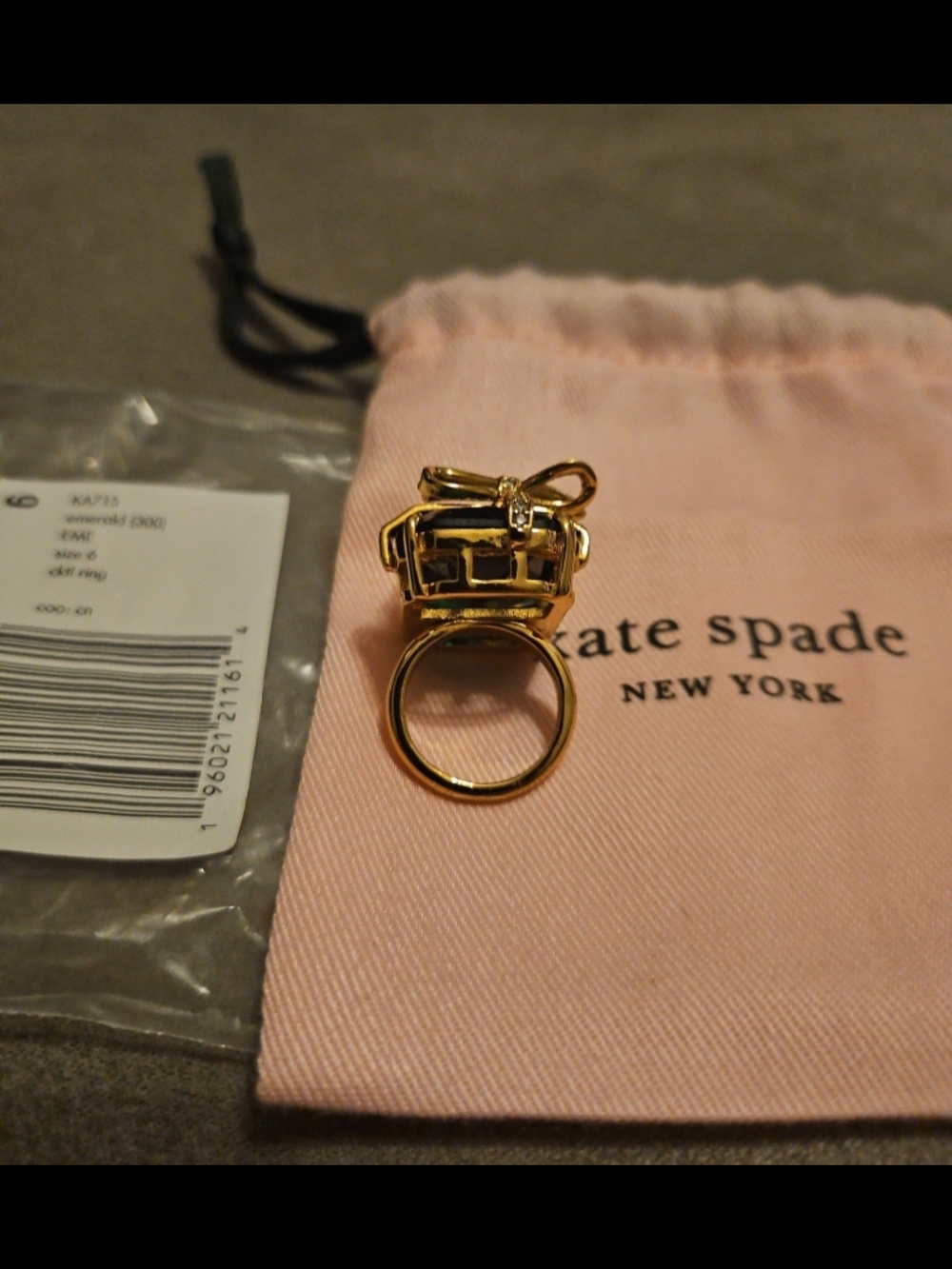 Kate Spade Emerald Cocktail Ring - Picture 4 of 7